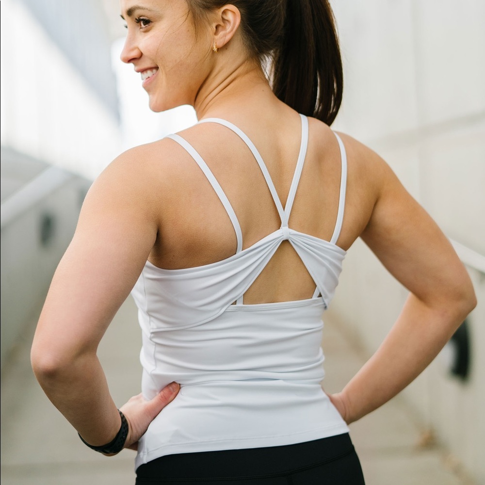 BNWT Zyia Active Medium White Party in the Back Tank